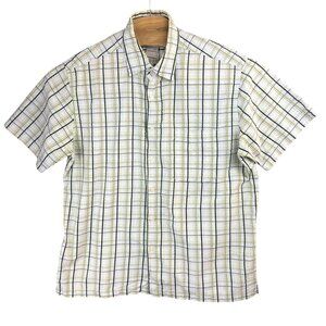 Penmans Plaid Shirt Mens L Green & Blue  Short Sleeve Cotton